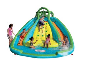 lot 2296 image: Little Tikes Rocky Mountain River Race Inflatable Slide Bouncer Multicolor, 161.00L x 169.00W x 103.00H --- Weight 50.00lbs.