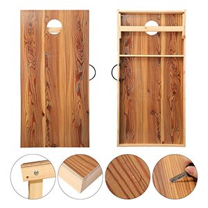 lot 2297 image: OOFIT Solid Wood Premium 2x4 Official Size Cornhole Game Set -Portable Waterproof Corn Hole Outdoor Boards, with 8 Tossing Bags