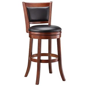 lot 2305 image: Ball & Cast Swivel Pub Height Barstool 29 Inch Seat Height Cherry Set of 1 -Bid on #2064 For A Pair