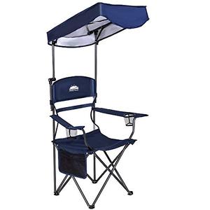 lot 2309 image: Coastrail Outdoor Sun Shade Folding Camp Chair with Multi-Position Adjustable Canopy SPF 50 Sun Protection, Portable Design for Sports, Camping, Patio, Navy&Gray