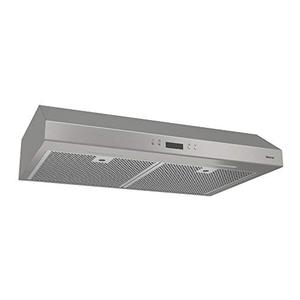 lot 2321 image: Broan-NuTone BCDJ136SS Glacier Range Hood with Light Exhaust Fan for Under Cabinet, 0.6 Sones, 400 CFM, 36-Inch, Stainless Steel Small Dents on Left Edge