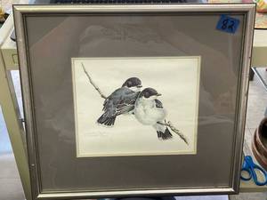 lot 82 image: David plank 1978 bird painting, signed.