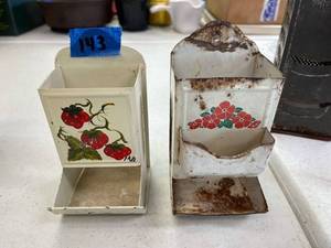 lot 143 image: metal painted match holders- 2