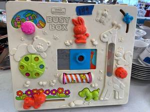 lot 149 image: Vintage child guidance busy box, everything works and has sounds.