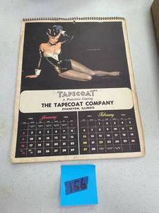 lot 156 image: Tapecoat company pinup calendar 1955