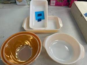 lot 171 image: Fire king lusterware. 5 pieces