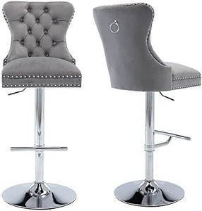 lot 1 image: Modern Counter Bar Stools (Set of 2)