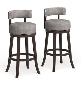 lot 2 image: Furniture of America Fendeson Nailhead Swivel Barstool (Set of 2)