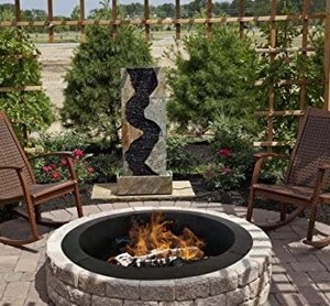 lot 3 image: Pleasant Hearth Round Solid Steel Fire Ring