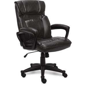 lot 43 image: Bonded Leather High-Back Office Chair, Comfort Black