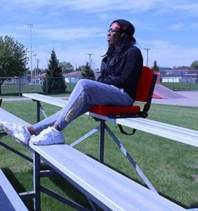 lot 45 image: Jauntis Stadium Seats for Bleachers, Bleacher Seats with Ultra Padded Comfy Foam Backs and Cushion, Wide Portable Stadium Chairs with Back Support and Shoulder Strap