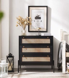 lot 71 image: Hawoo Mid-Century Modern Black Dresser