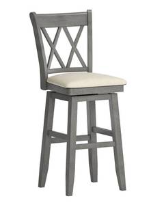 lot 78 image: DOUBLE X-BACK WOOD SWIVEL CHAIR - ANTIQUE GREY FINISH