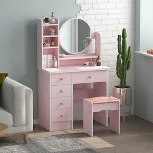 lot 83 image: FUFU&GAGA Make Up Vanity Set with Stool and Mirror