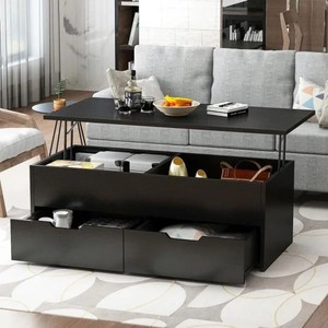 lot 84 image: FUFU&GAGA Lift Top Coffee Table with Storage in Black