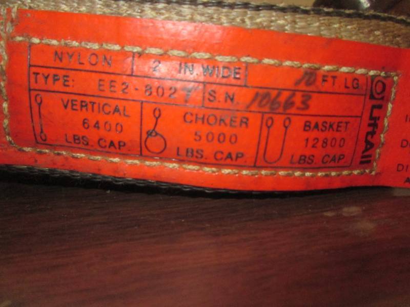 lot 2191 image: LIFTALL NYLON 2W X 10L STRAP