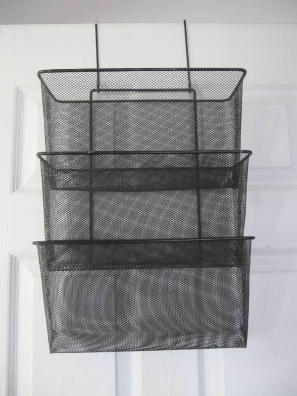 lot 2212 image: Fellowes Mesh Partition Additions Letter Size Black Triple File Pocket  Three letter size pockets keep files within easy reach.Fellowes Mesh Partition Additions Letter Size Black Triple File Pocket   Wire Mesh Brand8.25L x 12.63W x 23.25H inches