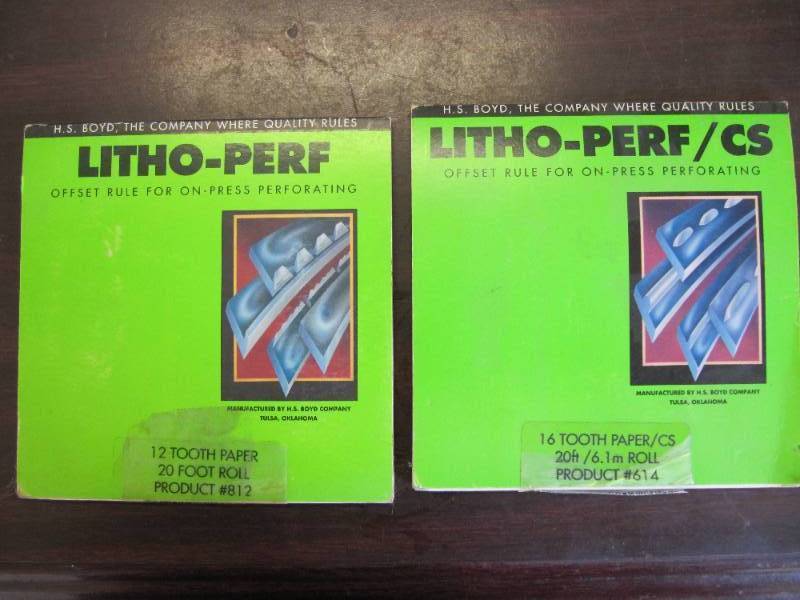 lot 2216 image: 2 NEW LITHO-PERF   OFFSET RULE FOR ON - PRESS PERFORATING