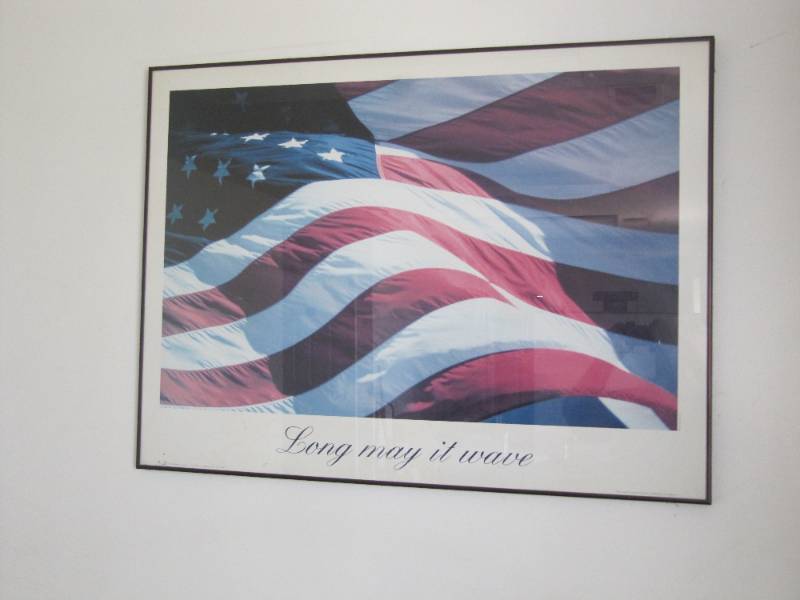 lot 2231 image: LONG MAY IT WAVE FLAG PICTURE   APX 28 X 36