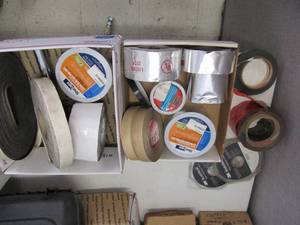 lot 1990 image: VARIOUS ROLLS OF TAPE- TAPE FOR REPAIRING HOLES IN TRAILERS - STRIPING TAPE AND NON SKID TAPE