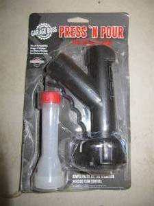 lot 2106 image: NEW GARAGE BOSS PRESS AND POUR FUEL CONTAINER SPOUT