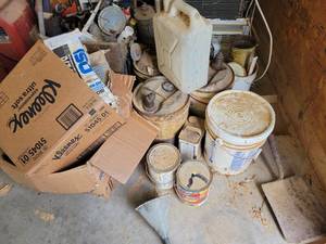 lot 29388 image: Assorted Antique Gas Cans, Metal Tool Boxes, 2 Air Conditioners and More