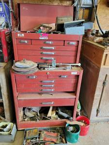 lot 29408 image: Red Toolbox With Tools