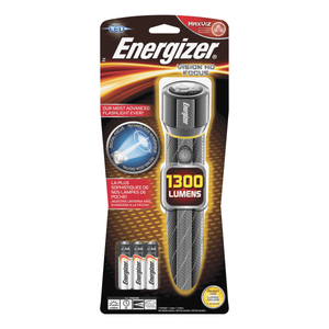 lot 59390 image: Energizer - Vision HD 1300 Lumen LED Flashlight - Black