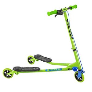 lot 59437 image: Yvolution Y Fliker Air A1 Swing Wiggle Scooter Three Wheels Drifter for Boys and Girls Age 5 Years Old and Up (Green)