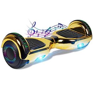 lot 59482 image: CBD Bluetooth Hoverboard for Kids, 6.5 Inch Two Wheel Hoverboard, Self Balancing Hoverboard with Bluetooth and LED Lights(Chrome Gold)
