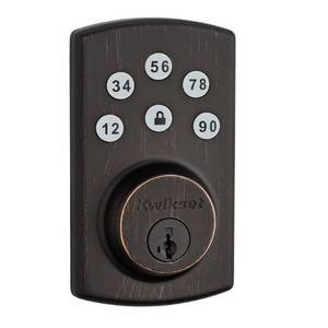 lot 59520 image: 907 Powerbolt2� Electronic Deadbolt featuring SmartKey Security�� in Venetian Bronze