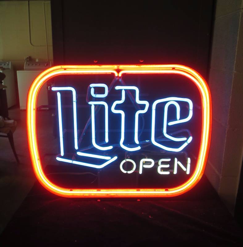 Miller Lite Neon Open Sign | Kansas City Downsizing Estate Auction #1 ...