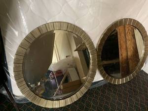 lot 1131 image: Two round mirrors