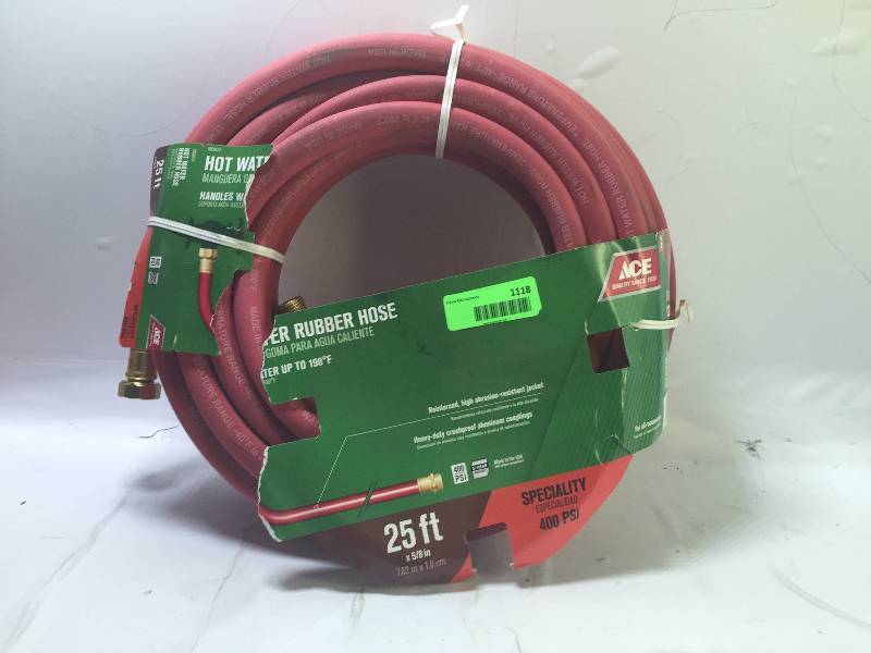 lot 1118 image: HOT WATER RUBBER HOSE 25FT