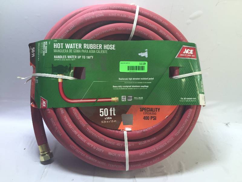 lot 1119 image: HOT WATER RUBBER HOSE 50FT