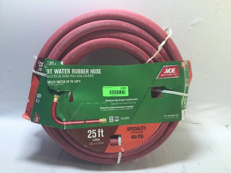 lot 1120 image: HOT WATER RUBBER HOSE 25FT