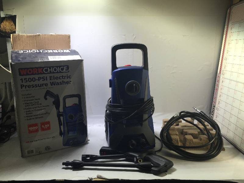 lot 1132 image: WORK CHICE 1500-PSI ELECTRIC PRESSURE WASHER