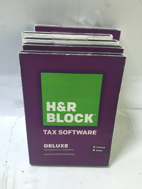 lot 1143 image: LOT OF 5 H&R BLOCK TAX SOFTWARE