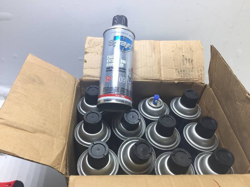 lot 1148 image: LOT 12 SPRAYON CARTON STENCIL INK DARK BLUE SP 3109
