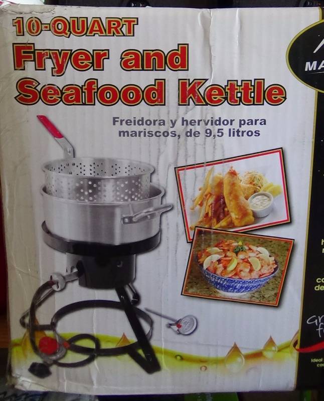 lot 3201 image: Masterbuilt Outdoor LP Gas 10-quart Fryer and Seafood Kettle