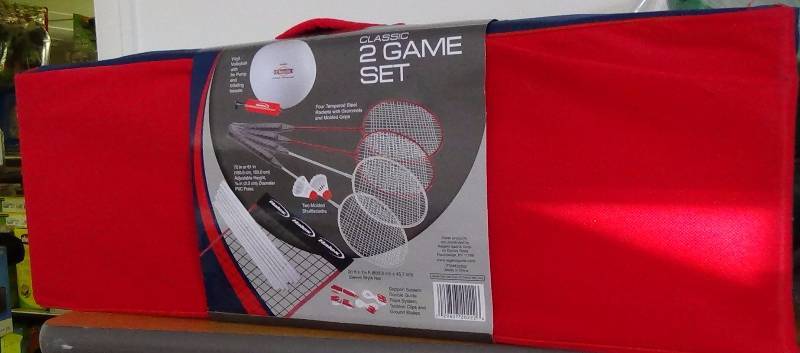 lot 3253 image: Classic Volleyball & Badminton with Net - 2 Game Combo Set