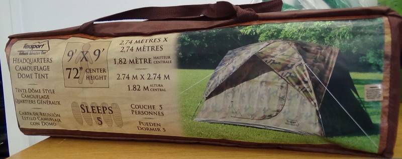 lot 3255 image: Texsport Headquarters Camouflage 4 Person Square Dome - Tent