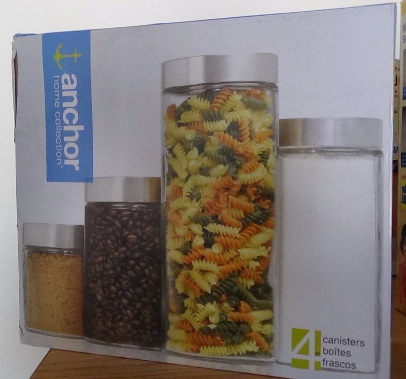 lot 3224 image: Anchor Hocking 4-Piece Cylinder Canister Set