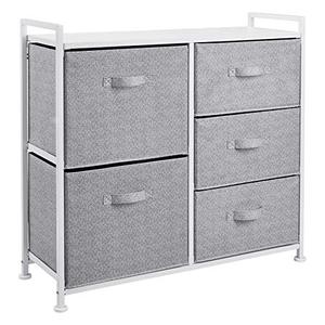 lot 19004 image: Amazon Basics Fabric 5-Drawer Storage Organizer Unit for Closet, White