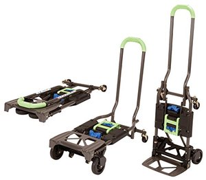 lot 19040 image: Cosco 12222PBG1E Shifter 300-Pound Capacity Multi-Position Heavy Duty Folding Dolly, Green hand-trucks