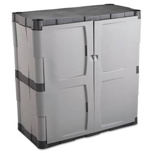 lot 19062 image: Rubbermaid Garage Storage Lockable Cabinet