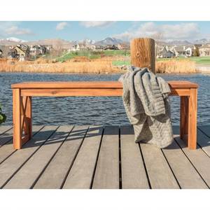 lot 19069 image: X-Frame Patio Bench in Brown