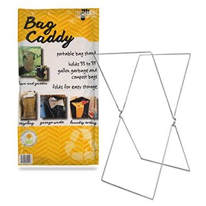 lot 19092 image: Bag Caddy - Portable Bag Stand for 33 to 39 Gallon Trash Bags, Style 52H8, 2018 Version, 2 Pack