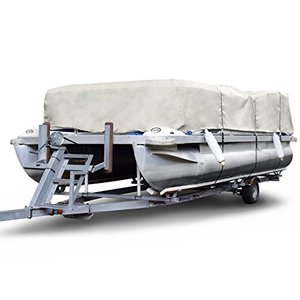 lot 19099 image: Budge P-300-1 300 Denier Pontoon Cover Gray 17 - 20 Long (Beam Width Up to 104) Lightweight, Waterproof, UV Resistant