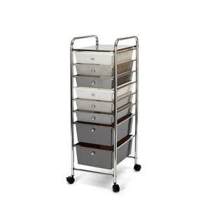 lot 19102 image: Seville Classics 8 Drawer Storage Bin Organizer Cart